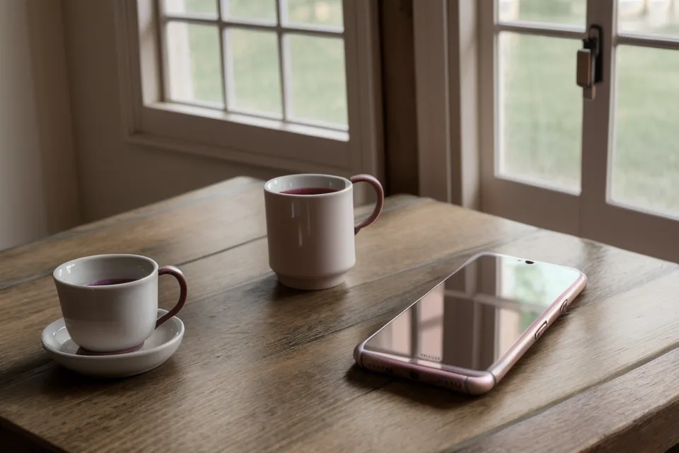 Smartphone sur une table affichant un appel entrant commençant par 02.